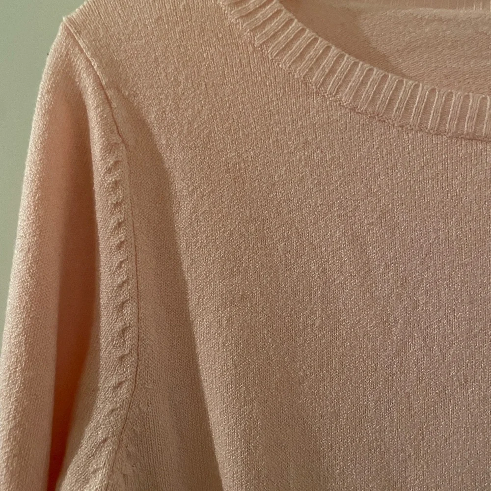 H&M Soft Pink Boat Neck Long Sleeve Sweater Lightweight